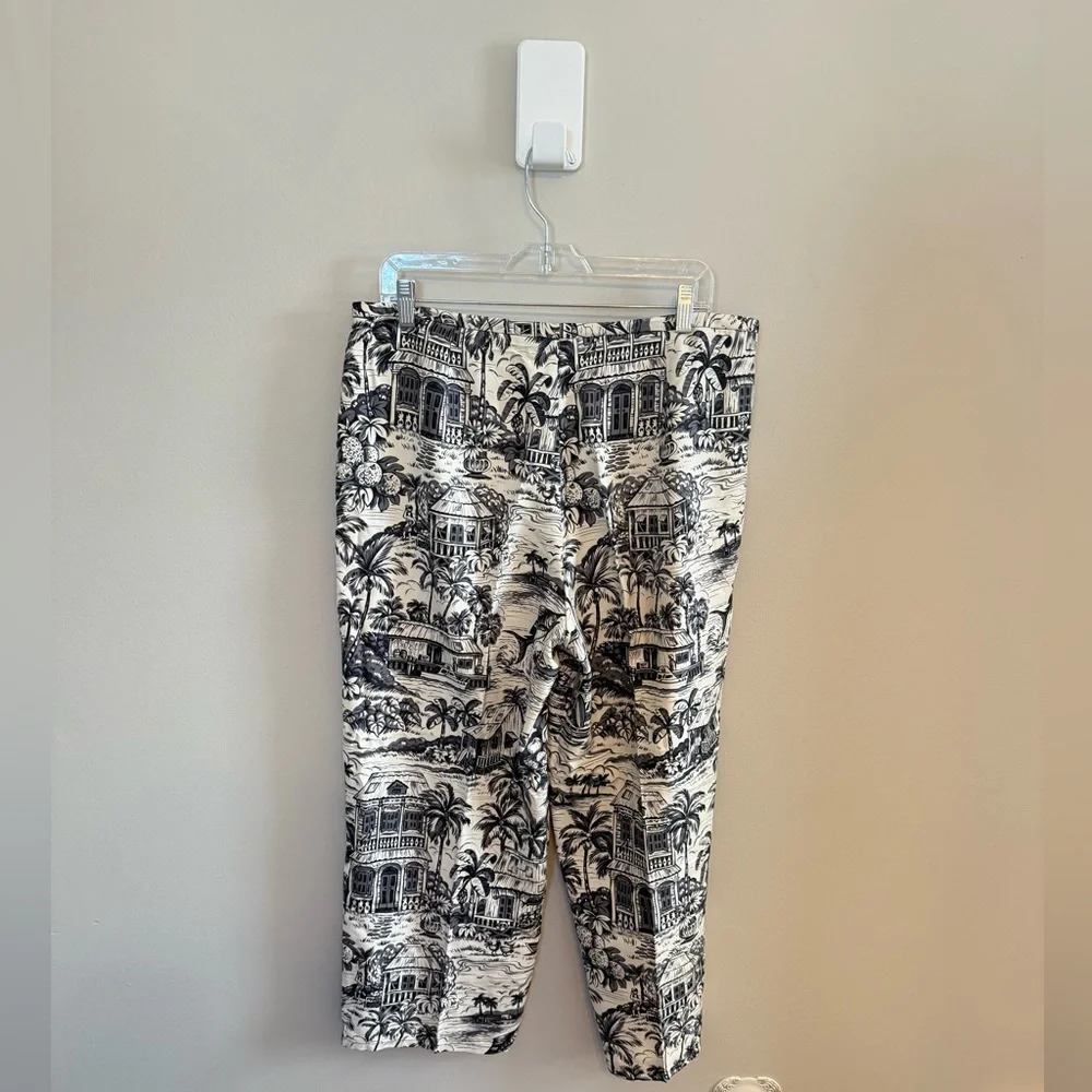 Kahala • Vintage 100% Silk Beachy Novelty Print Pant‎ Pockets Resortwear Summer